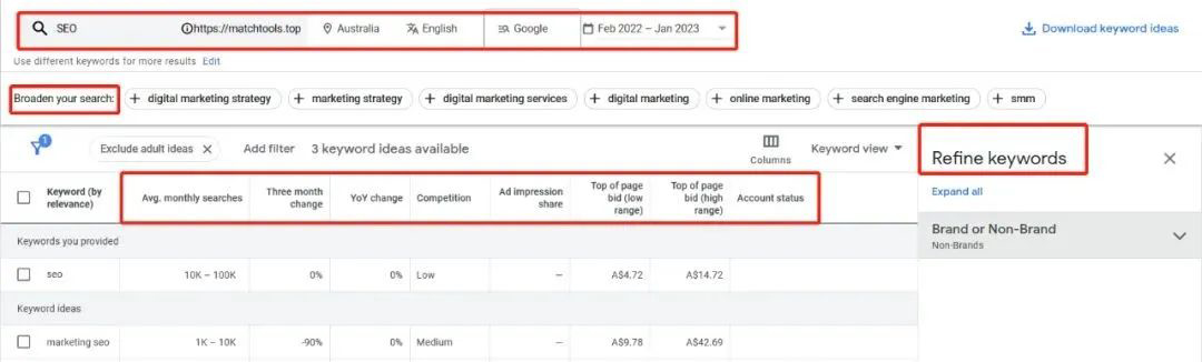 Google Keyword Planner 谷歌关键字规划师使用教程